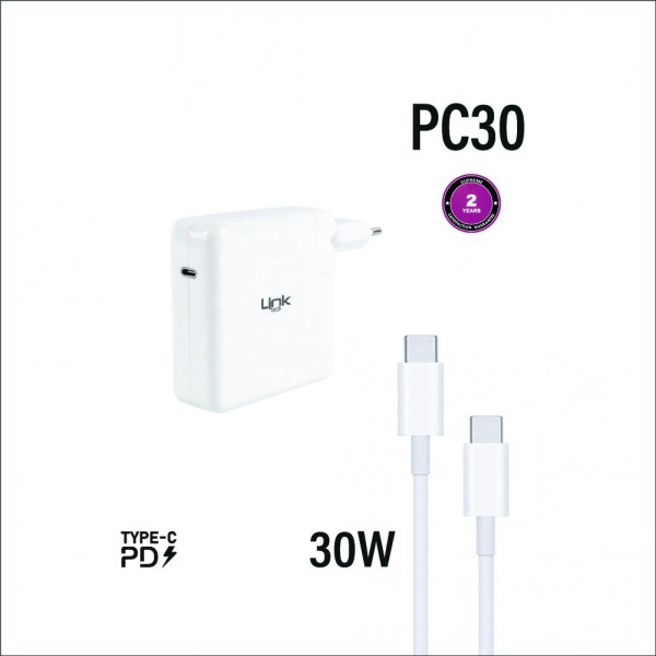LinkTech PC30 Safe USB-C PD 30W Type-C Çıkışlı Kablolu Set Şarj …