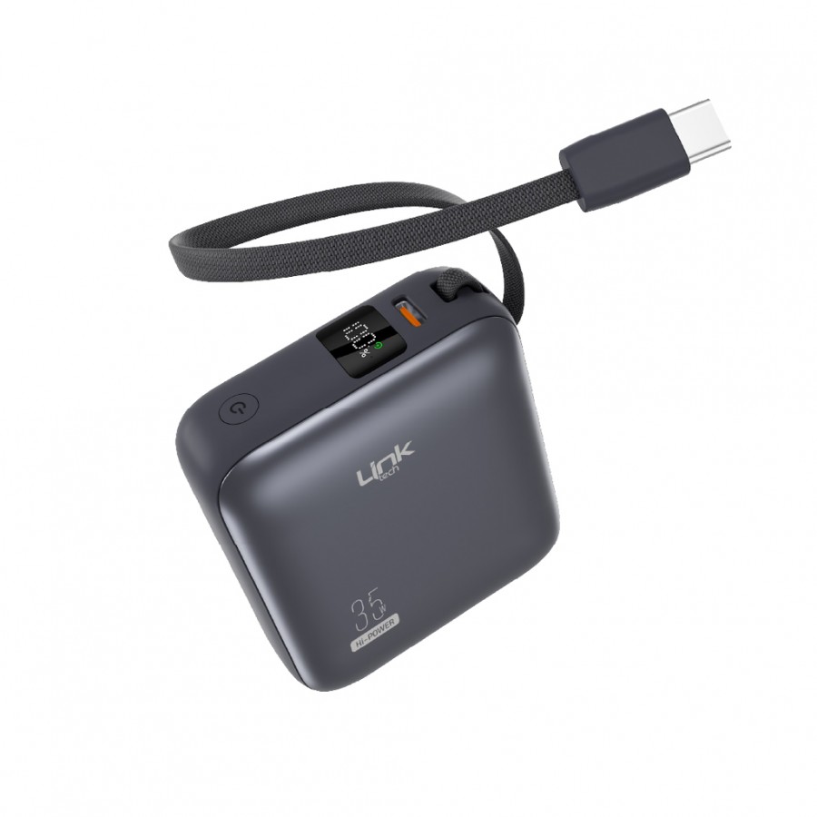 LinkTech PD35 Premium 10000 mAh 35W Süper Hızlı Dahili Kablolu Powerbank