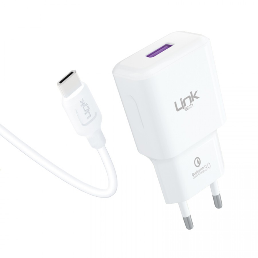 LinkTech T443e Strong 18W QC3.0 Hızlı Şarj Aleti Type-C Kablo Set