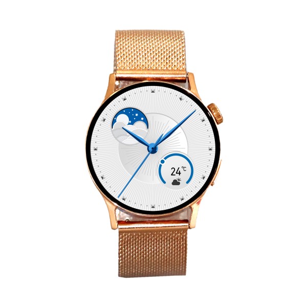 Logia GT2 38mm Çinko Alaşım Kasa Metal Kordon Akıllı Saat - Rose Gold…