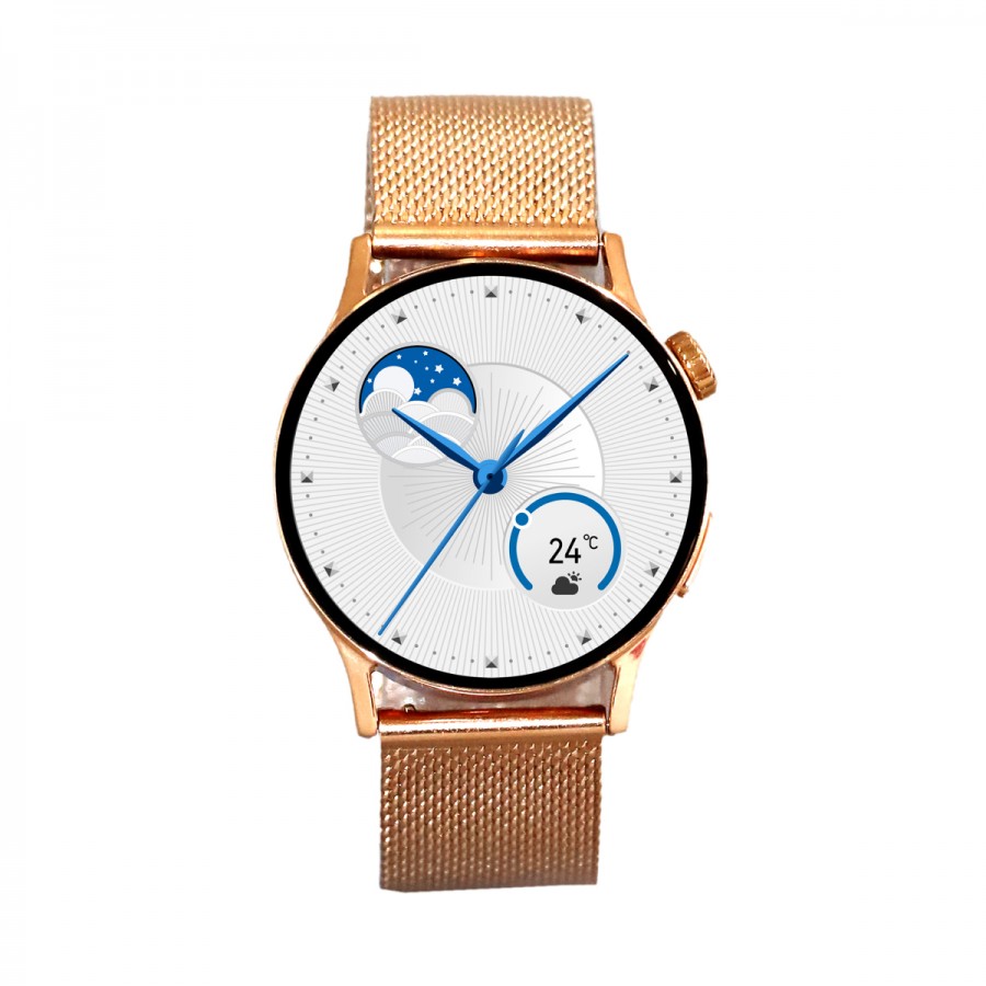 Logia GT2 38mm Çinko Alaşım Kasa Metal Kordon Akıllı Saat - Rose Gold