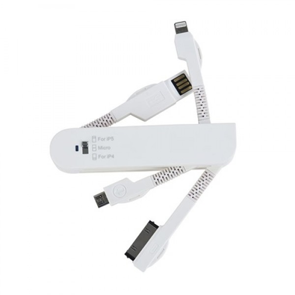 Micro USB - iPhone 4 Lightning USB Data Kablo İsveç Çakısı Modeli…