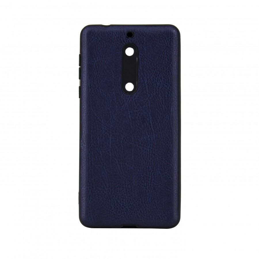 Nokia 5 360 Derece Slim Premium Deri Görünümlü Silikon Kılıf Lacivert