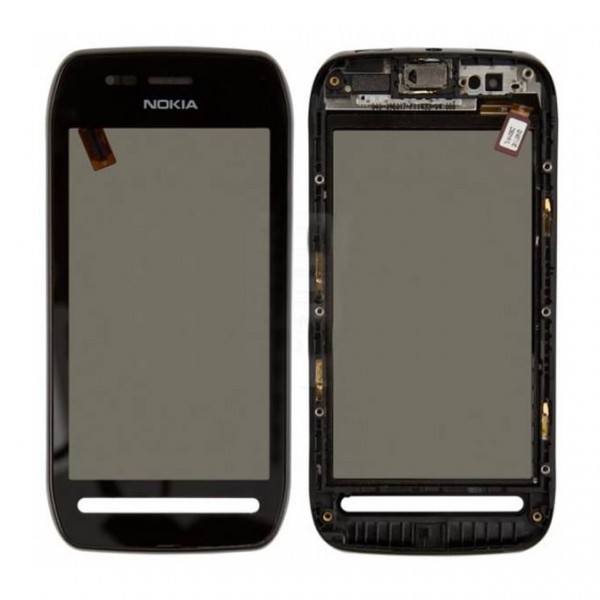 Nokia 603 Dokunmatik Ön Panel Çıtalı Orj - Siyah