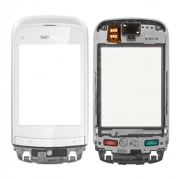 Nokia C2-06 Dokunmatik Lens Ön Panel Orj - Beyaz