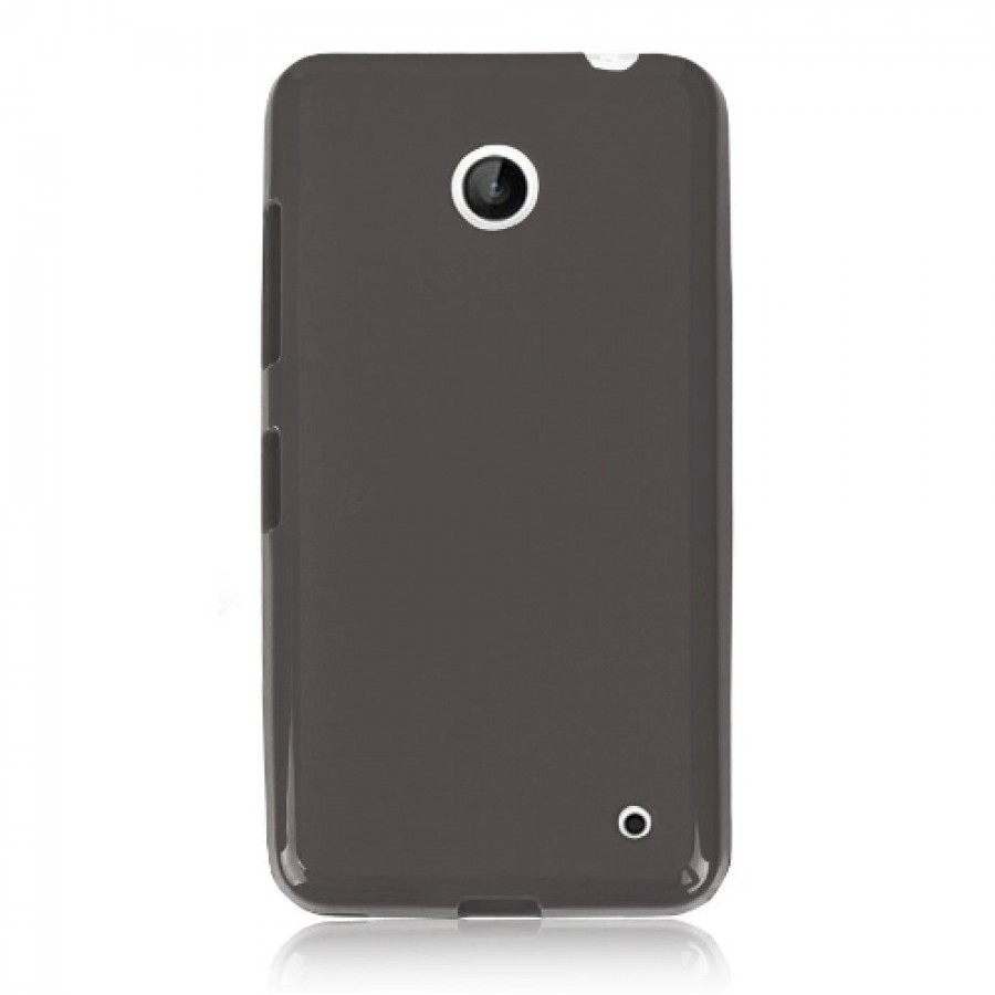Nokia Lumia 630 Kılıf Soft Silikon Şeffaf-Siyah Arka Kapak