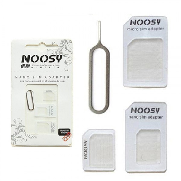 Noosy Micro, Nano, Normal Sim Kart Dönüştürücü Adaptör + İğne…