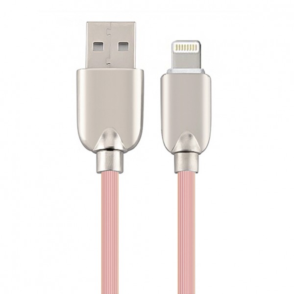 NoTech Lightning Non-Slip 2.4A Hızlı Şarj ve Data Kablosu Pembe…