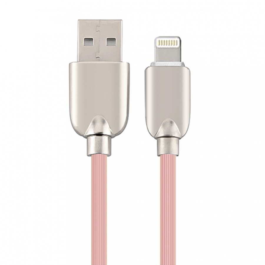 NoTech Lightning Non-Slip 2.4A Hızlı Şarj ve Data Kablosu Pembe