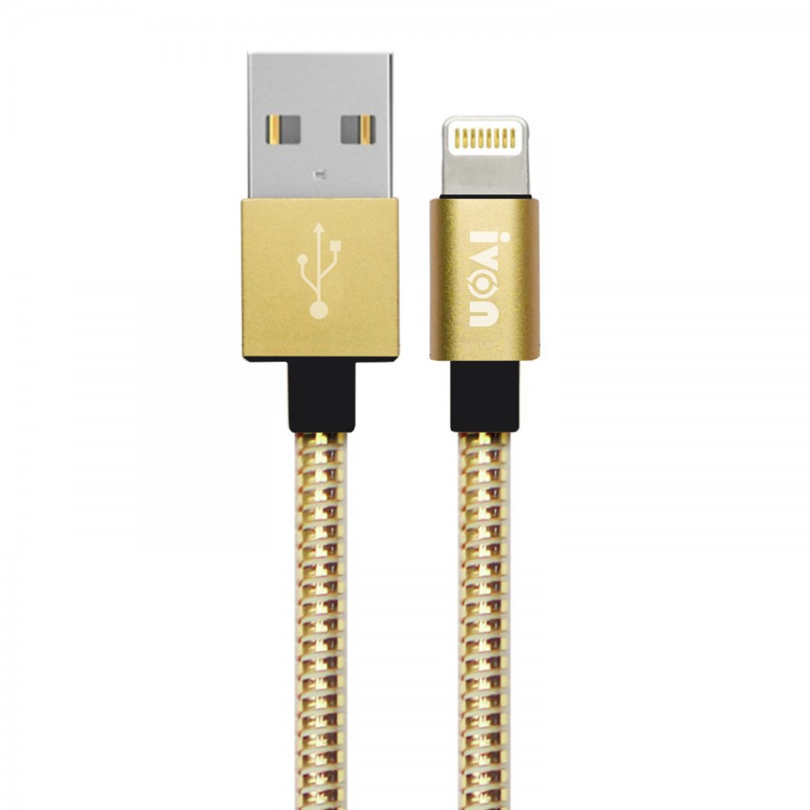 NoTech Lightning Zinc Alloy Metal Dayanıklı 2.4A USB Kablo Gold