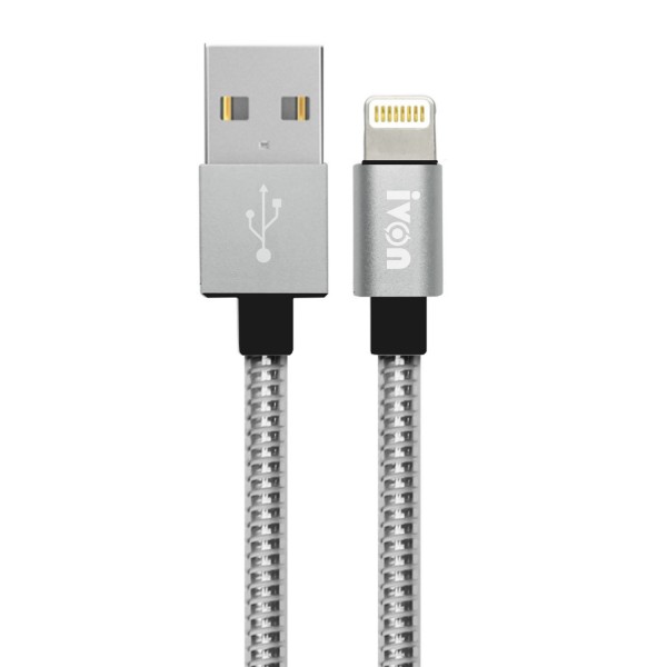 NoTech Lightning Zinc Alloy Metal Dayanıklı 2.4A USB Kablo Gri