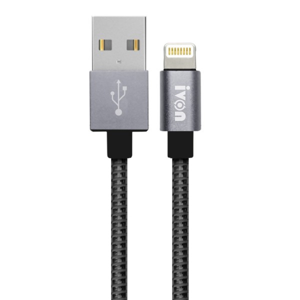 NoTech Lightning Zinc Alloy Metal Dayanıklı 2.4A USB Kablo Siya…