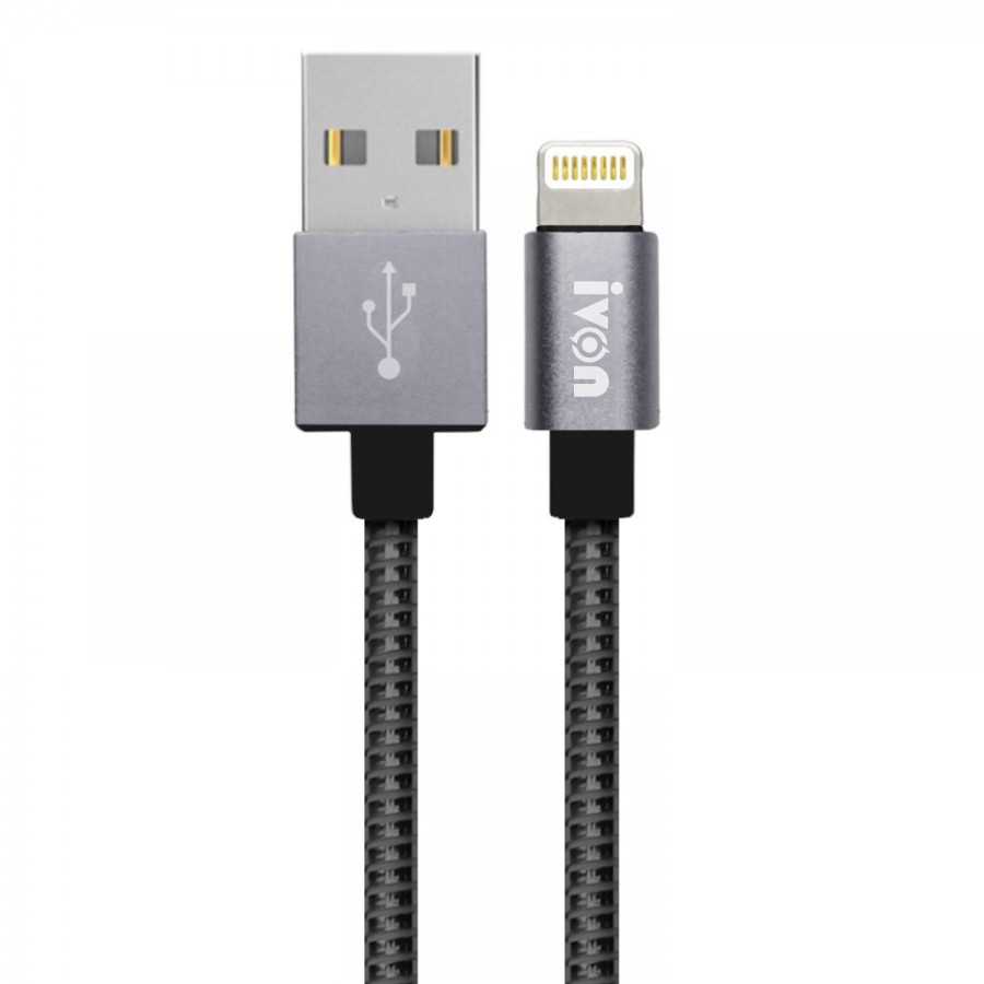 NoTech Lightning Zinc Alloy Metal Dayanıklı 2.4A USB Kablo Siyah
