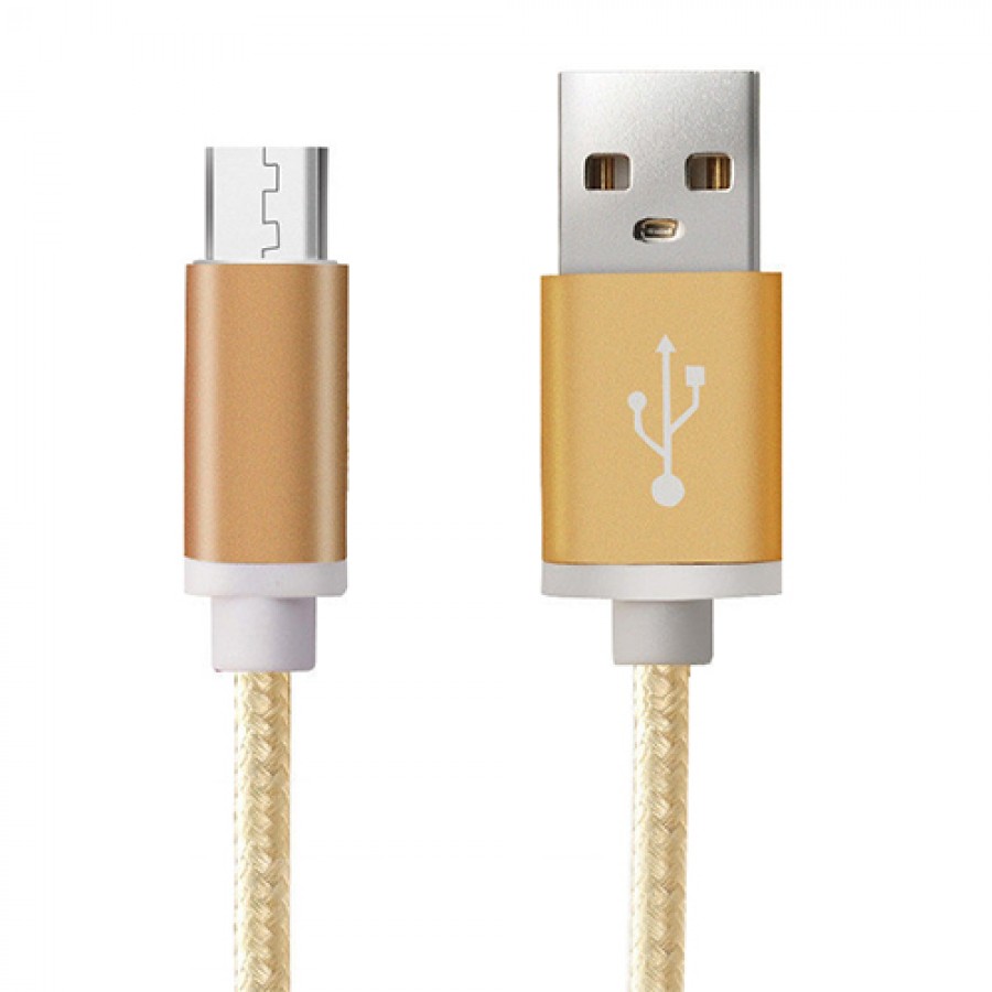 NoTech Micro Usb Girişli Kırılmaz USB Kablo 20cm Gold