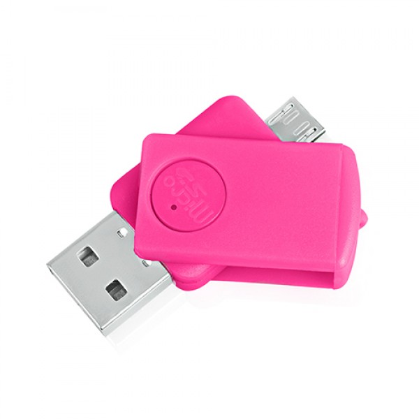 NoTech Micro + USB Kart Okuyucu OTG Smart Pembe…