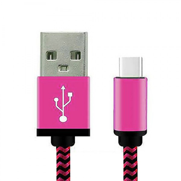 NoTech Type-C (USB-C) Kırılmaz USB Kablo 20cm Pembe…