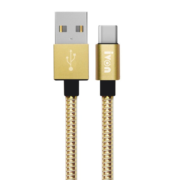 NoTech Type-C Zinc Alloy Metal Dayanıklı 2.4A USB Kablo Gold…