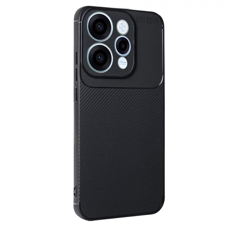 Oppo Reno 15 / Reno 15F / Reno 15 FS Kılıf Focus Carbon Desen Silikon Kapak Oppo Reno 15 / Reno 15F / Reno 15 FS Kılıf Focus Carbon Desen Silikon Kapak