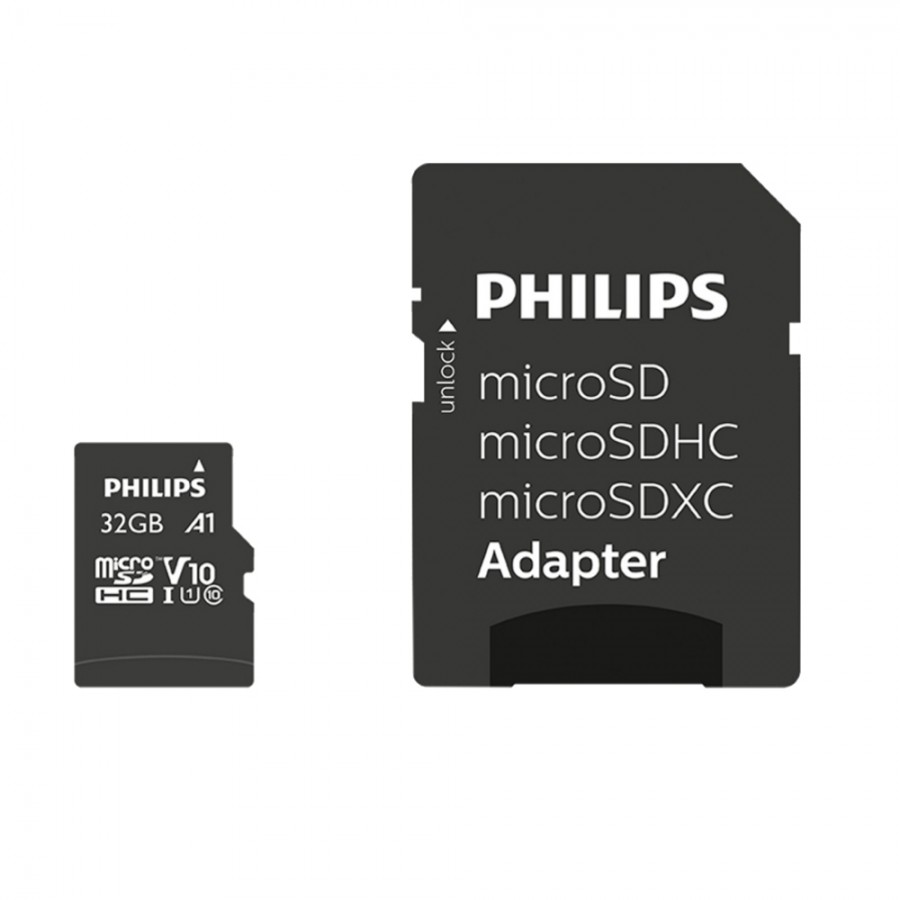 Philips 32GB Micro SDHC Class10 UHS-I U1 Adaptörlü Hafıza Kartı
