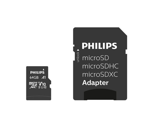 Philips 64GB Micro SDXC Class10 UHS-I U1 Adaptörlü Hafıza Kartı&hellip;