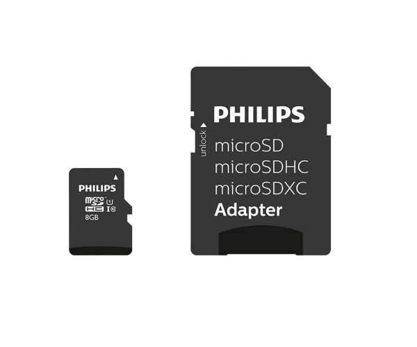 Philips 8GB Micro SDHC Class10 UHS-I U1 Adaptörlü Hafıza Kartı&hellip;