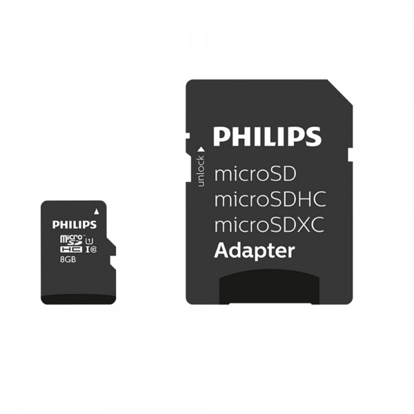 Philips 8GB Micro SDHC Class10 UHS-I U1 Adaptörlü Hafıza Kartı&hellip;
