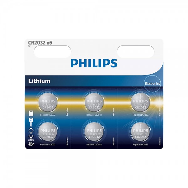 Philips CR2032 X6 Lithium Battery 3V Düğme Pil 6lı Paket…