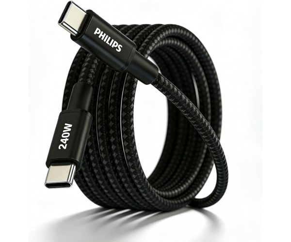 Philips DLC7060C 240W Type-C to Type-C Örgü Şarj Kablosu 2m&hellip;
