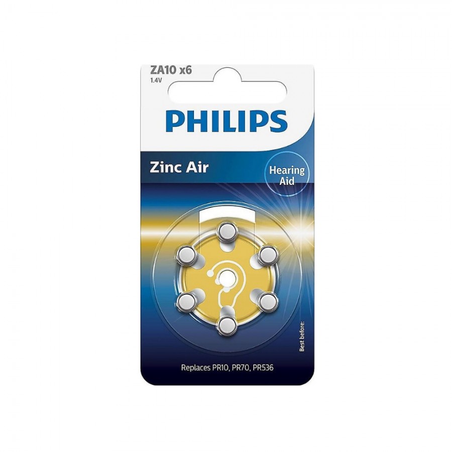 Philips ZA10 X6 İşitme Cihazı 1.4V Pil 6lı Paket 10 Numara