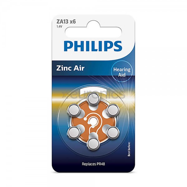 Philips ZA13 X6 İşitme Cihazı 1.4V Pil 6lı Paket 13 Numara…
