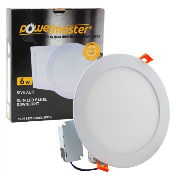 Powermaster 16109 Slim LED Panel Spot 6W 3000K Günışığı Sıva Al…