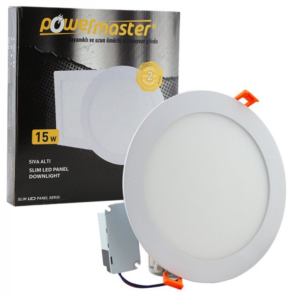 Powermaster 16118 Slim LED Panel Spot 15W 3000K Günışığı Sıva A…