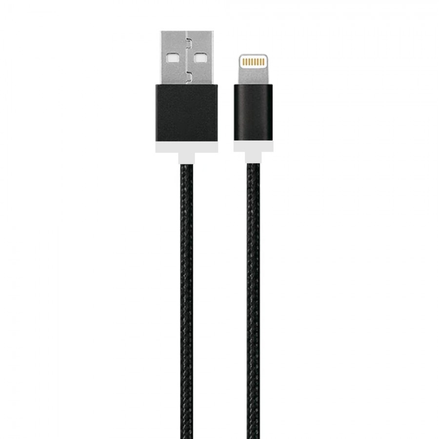 PSL C07 iPhone Lightning Şarj Kablosu Siyah Hasır-Örgü Ekstra Dayanıklı