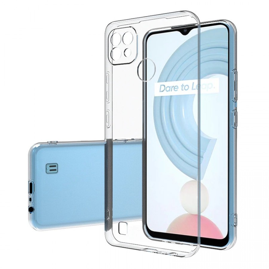 FitCase Realme C21 Kılıf Kamera Korumalı Silikon Şeffaf Arka Kapak