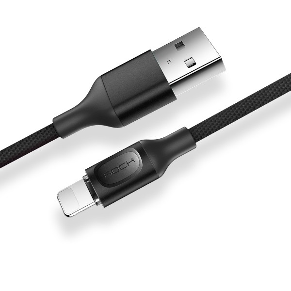 Rock Lightning Data/Şarj Kablosu Led Işıklı 1mt 2.1A (Akıllı Oto…
