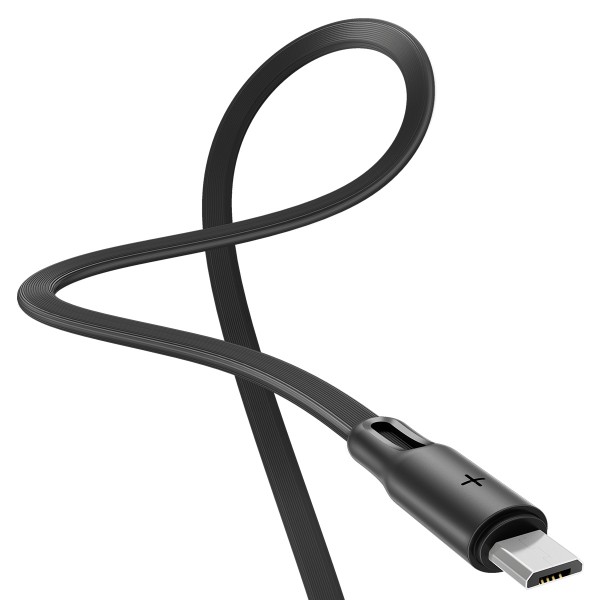 Rock S1 Micro USB Şarj ve Data Kablosu Flat Yassı 1mt 2A Siyah…
