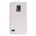 Samsung Galaxy S5 Mini (G800) Dikişli ve Gizli Mıknatıslı Tiger Kılıf Beyaz