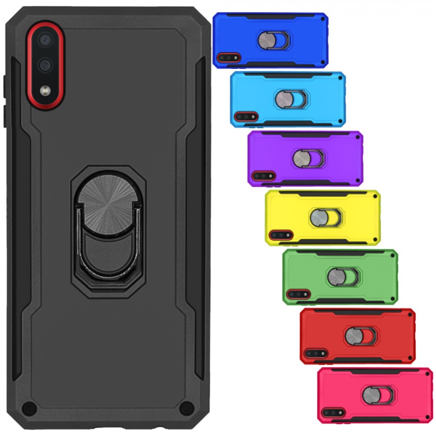 Samsung Galaxy A01 Kılıf Panzer Ring Tam Koruma Arka Kapak
