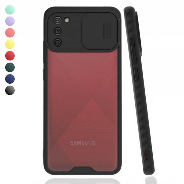 Samsung Galaxy A02s Kılıf Kamera Koruma Kapaklı Platin Matte Siliko…