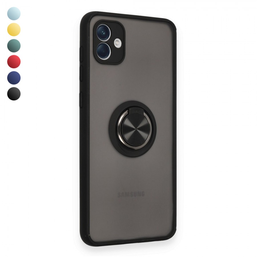 Samsung Galaxy A04 Kılıf Montrea Ring Yüzük Stantlı Kapak
