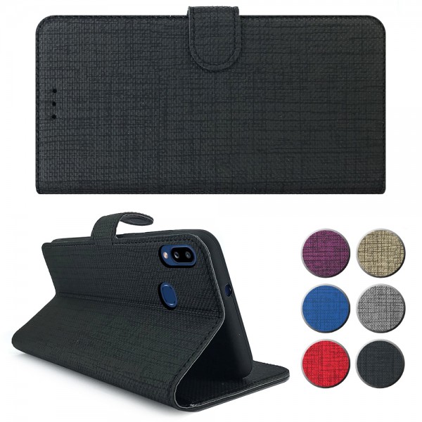 Samsung Galaxy A10s (A107) Kılıf FitCase Fabric Kapaklı Cüzdanlı…