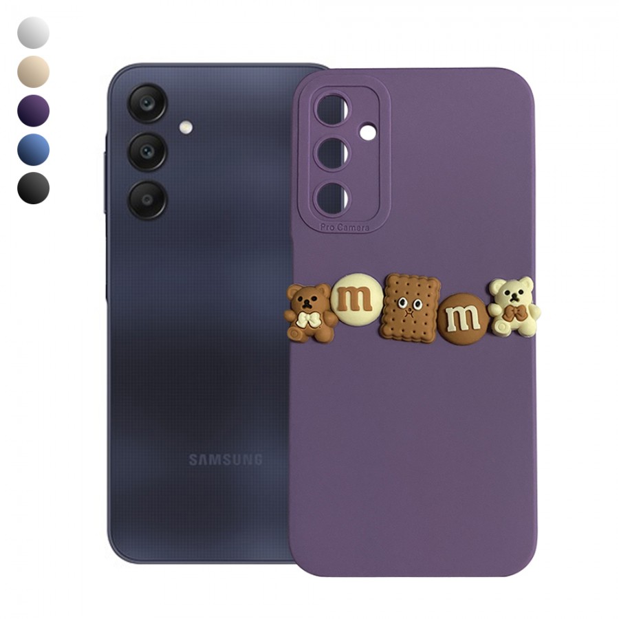 Samsung Galaxy A25 Kılıf 3D M Bear Kamera Korumalı Silikon Kapak