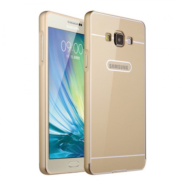 Samsung Galaxy A3 0,7 mm Metal Bumper Arka Koruma Kapaklı Gold…
