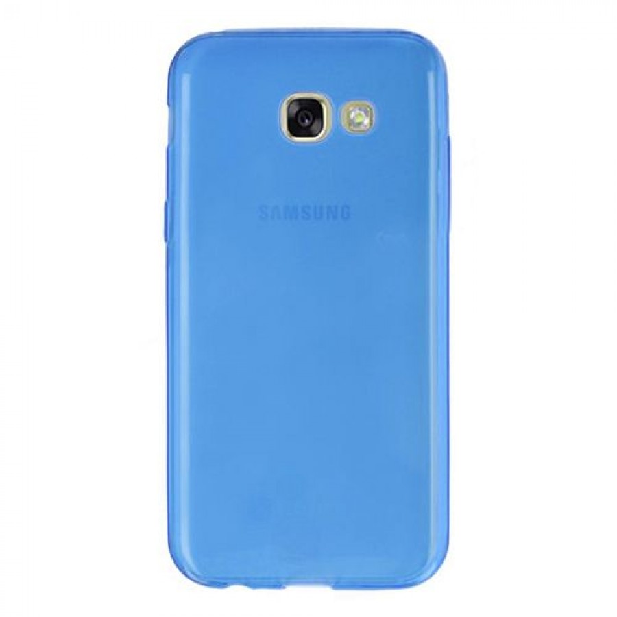 Samsung Galaxy A3 2017 (A320) Kılıf Soft Silikon Şeffaf-Mavi Arka Kapak