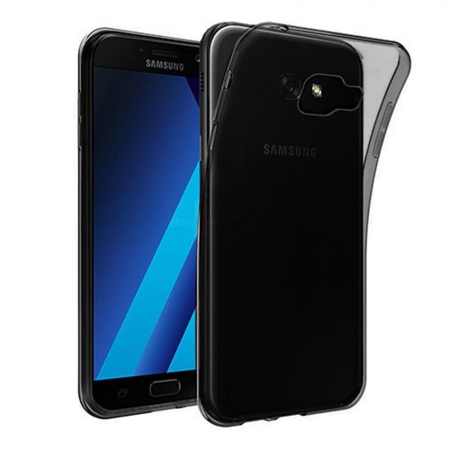 Samsung Galaxy A3 2017 (A320) Kılıf Soft Silikon Şeffaf-Siyah Arka Kapak