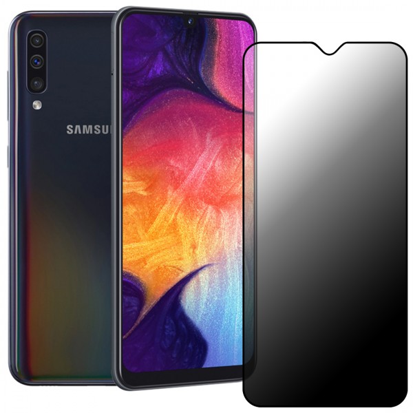 Samsung Galaxy A30 / A50 Hayalet Privacy Gizli Cam Ekran Koruyucu Siyah…