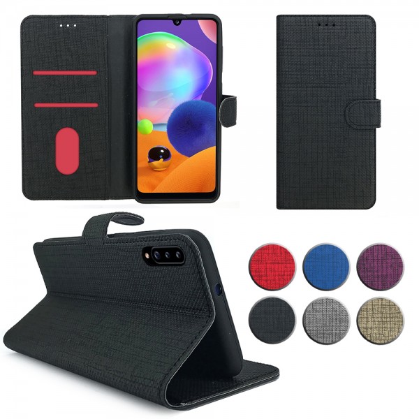 Samsung Galaxy A30S (A307) Kılıf FitCase Fabric Kapaklı Cüzda…