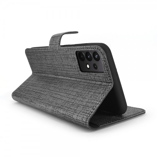 Samsung Galaxy A32 (A325) Kılıf FitCase Fabric Kapaklı Cüzdanlı…