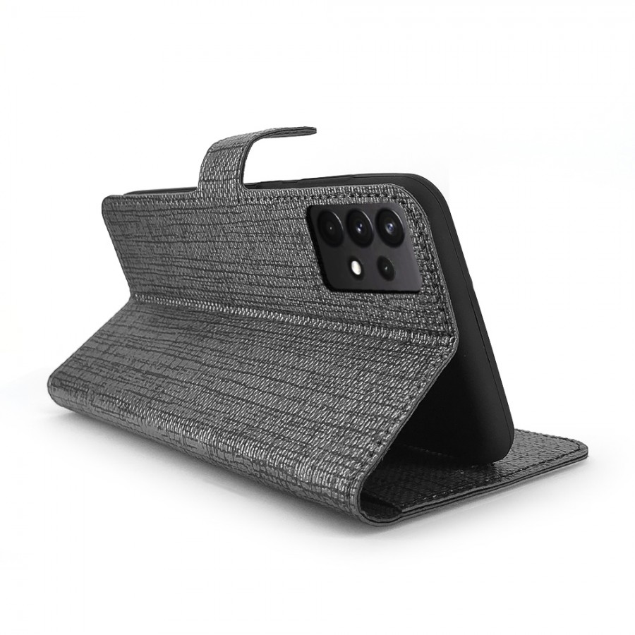 Samsung Galaxy A32 (A325) Kılıf FitCase Fabric Kapaklı Cüzdanlı