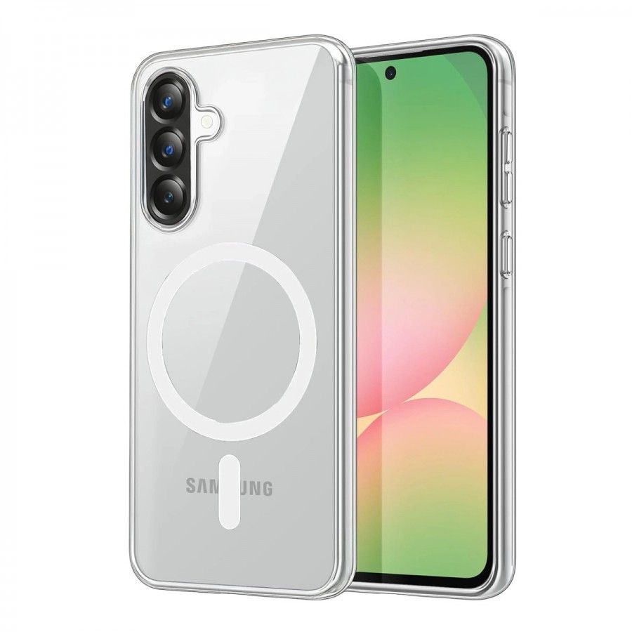 Samsung Galaxy A37 Kılıf Combo Seri Magsafe Özellikli Sararmaz Sert Şeffaf Kapak